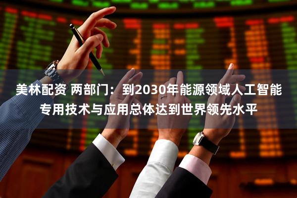 美林配资 两部门：到2030年能源领域人工智能专用技术与应用总体达到世界领先水平