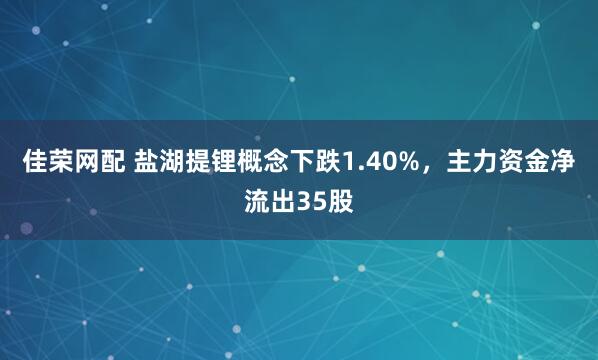 佳荣网配 盐湖提锂概念下跌1.40%，主力资金净流出35股